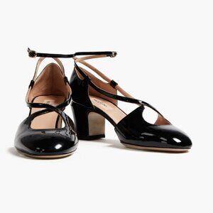 Valentino Cutout Patent-leather Mary Jane Pumps In Black